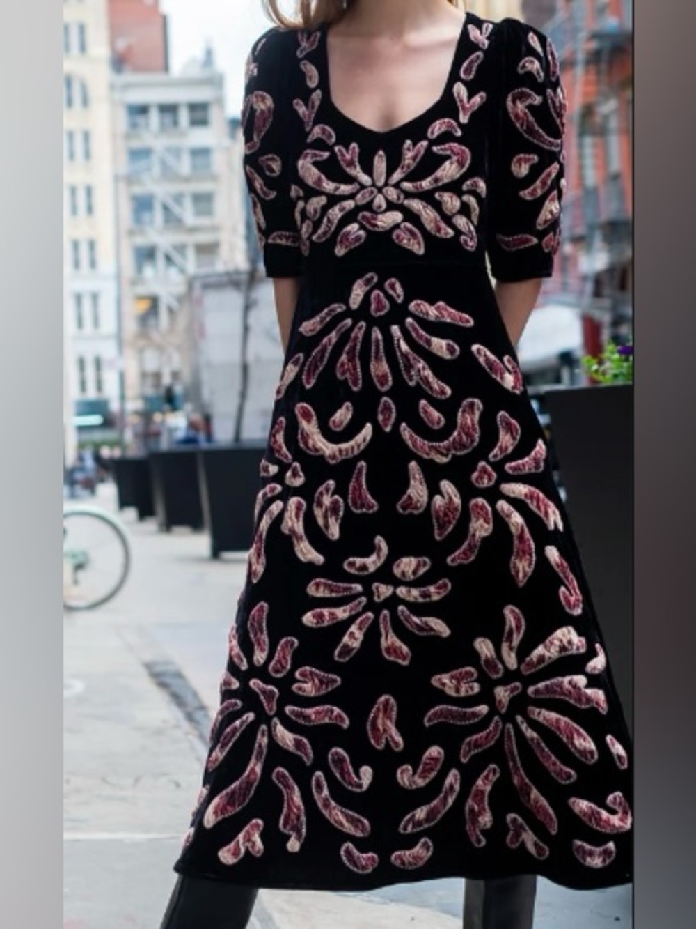 Sea New York Veda Velvet Dress Black Size 2 NWT